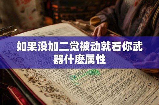 如果没加二觉被动就看你武器什麽属性