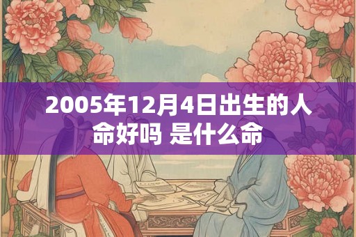 2005年12月4日出生的人命好吗 是什么命
