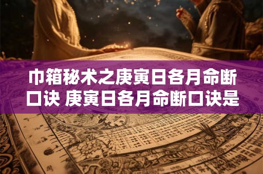 巾箱秘术之庚寅日各月命断口诀 庚寅日各月命断口诀是什么