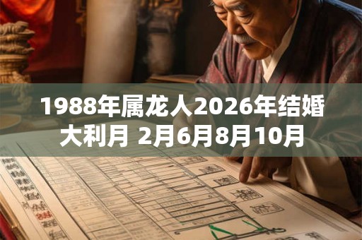 1988年属龙人2026年结婚大利月 2月6月8月10月