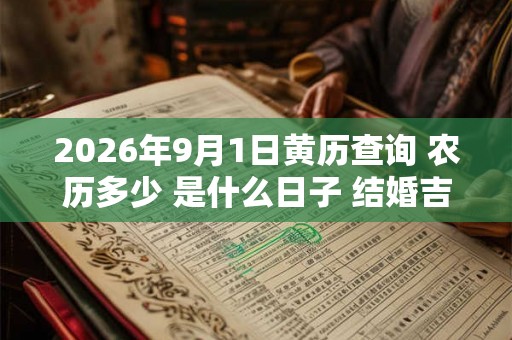 2026年9月1日黄历查询 农历多少 是什么日子 结婚吉时