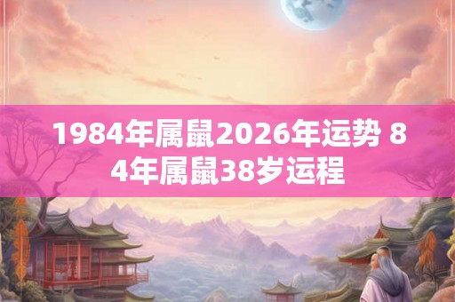 1984年属鼠2026年运势 84年属鼠38岁运程