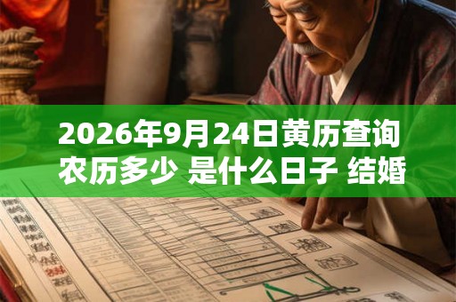 2026年9月24日黄历查询 农历多少 是什么日子 结婚吉时