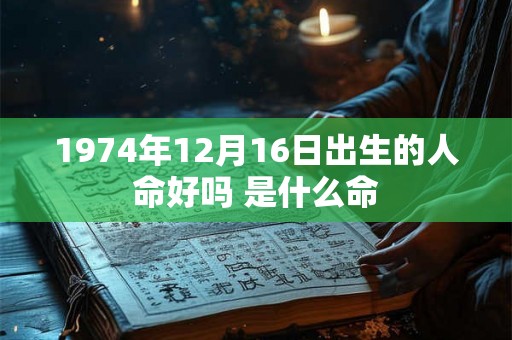 1974年12月16日出生的人命好吗 是什么命