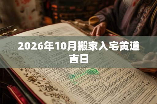 2026年10月搬家入宅黄道吉日