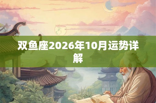 双鱼座2026年10月运势详解