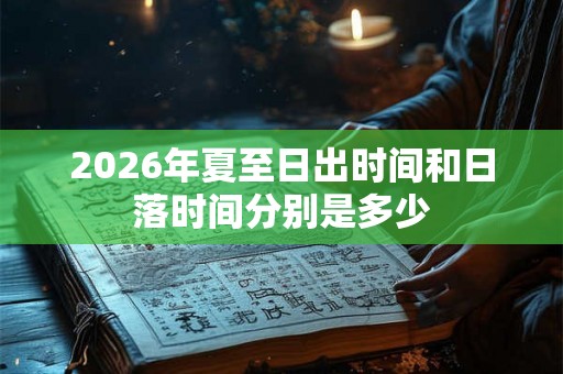 2026年夏至日出时间和日落时间分别是多少