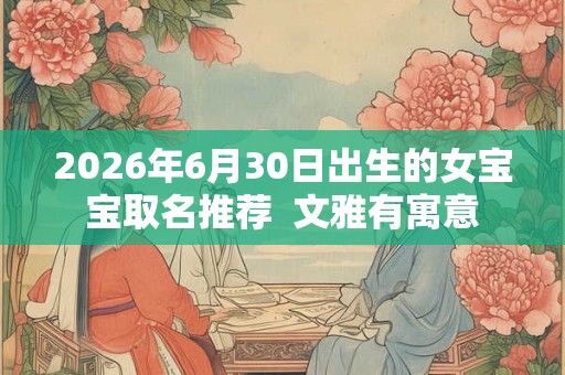 2026年6月30日出生的女宝宝取名推荐  文雅有寓意