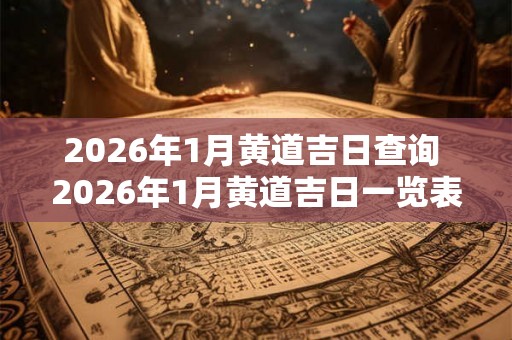 2026年1月黄道吉日查询 2026年1月黄道吉日一览表