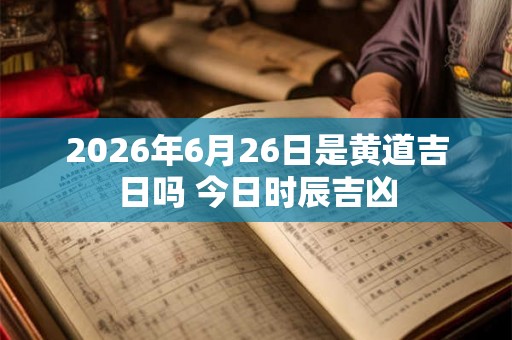 2026年6月26日是黄道吉日吗 今日时辰吉凶