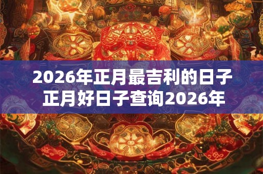 2026年正月最吉利的日子 正月好日子查询2026年