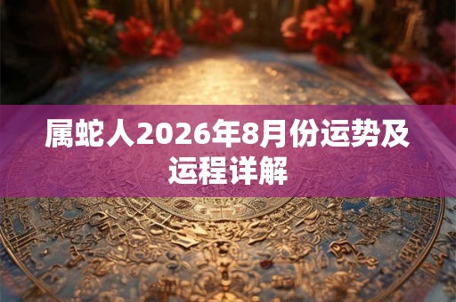 属蛇人2026年8月份运势及运程详解