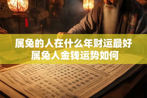 属兔的人在什么年财运最好 属兔人金钱运势如何