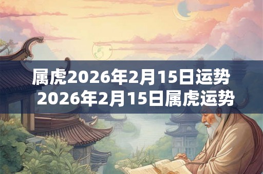 属虎2026年2月15日运势  2026年2月15日属虎运势详解