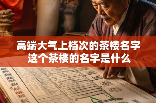 高端大气上档次的茶楼名字 这个茶楼的名字是什么
