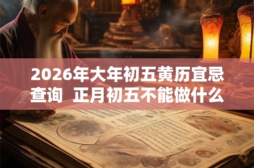 2026年大年初五黄历宜忌查询  正月初五不能做什么