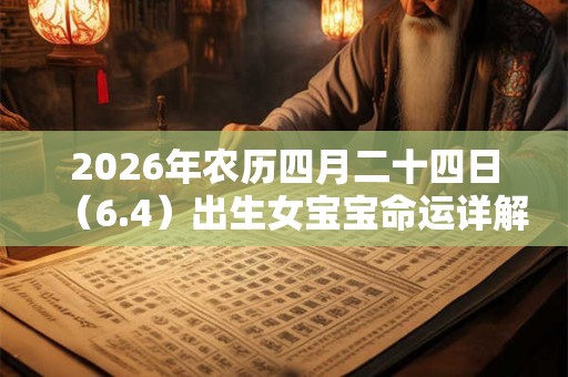 2026年农历四月二十四日（6.4）出生女宝宝命运详解