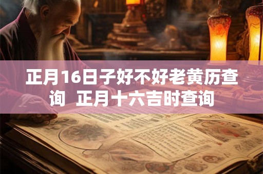 正月16日子好不好老黄历查询  正月十六吉时查询