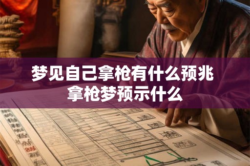 梦见自己拿枪有什么预兆 拿枪梦预示什么