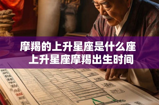 摩羯的上升星座是什么座  上升星座摩羯出生时间