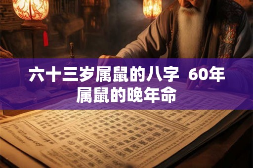 六十三岁属鼠的八字  60年属鼠的晚年命