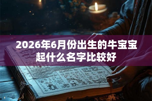 2026年6月份出生的牛宝宝起什么名字比较好