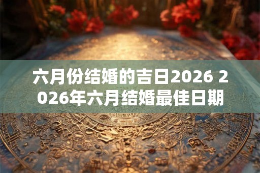 六月份结婚的吉日2026 2026年六月结婚最佳日期
