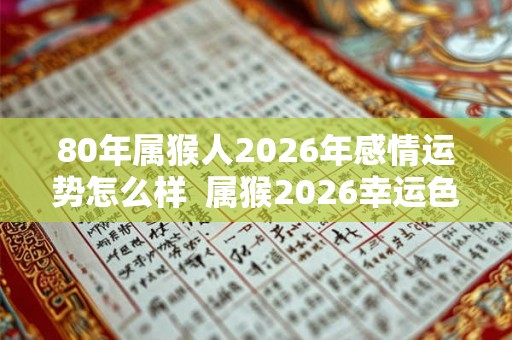 80年属猴人2026年感情运势怎么样 属猴2026幸运色 80年属猴人2026年感情运势怎么样 属猴2026幸运色