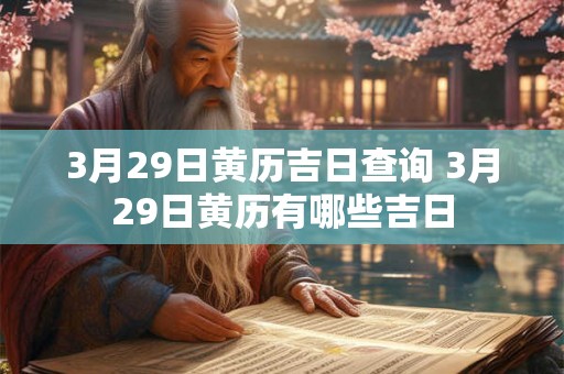 3月29日黄历吉日查询 3月29日黄历有哪些吉日