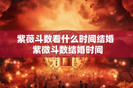 紫薇斗数看什么时间结婚  紫微斗数结婚时间