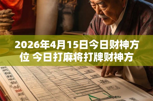 2026年4月15日今日财神方位 今日打麻将打牌财神方位