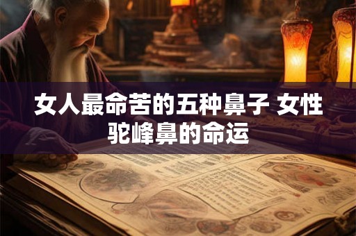 女人最命苦的五种鼻子 女性驼峰鼻的命运