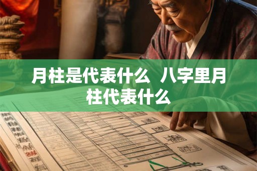 月柱是代表什么  八字里月柱代表什么