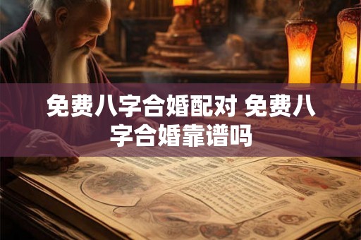 免费八字合婚配对 免费八字合婚靠谱吗