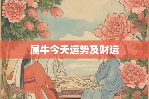 属牛今天运势及财运