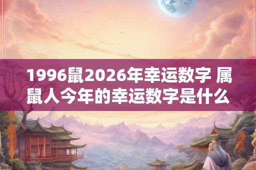 1996鼠2026年幸运数字 属鼠人今年的幸运数字是什么 1996鼠2026年幸运数字 属鼠人今年的幸运数字是什么