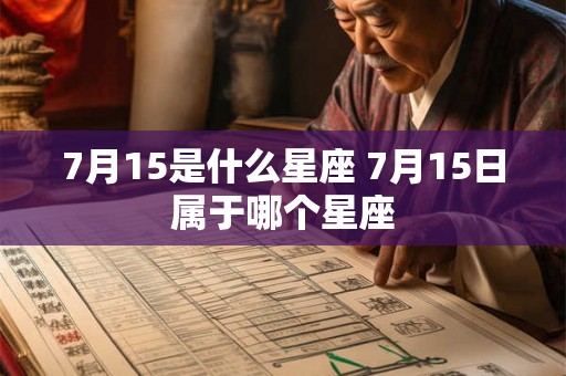 7月15是什么星座 7月15日属于哪个星座