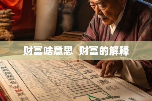 财富啥意思  财富的解释