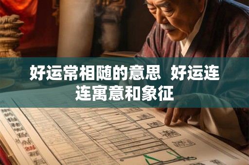 好运常相随的意思 好运连连寓意和象征 好运常相随的意思 好运连连寓意和象征