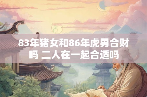 83年猪女和86年虎男合财吗 二人在一起合适吗