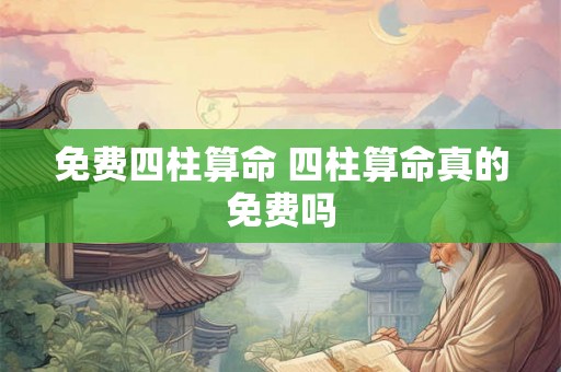 免费四柱算命 四柱算命真的免费吗