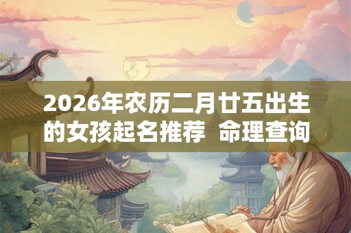 2026年农历二月廿五出生的女孩起名推荐  命理查询