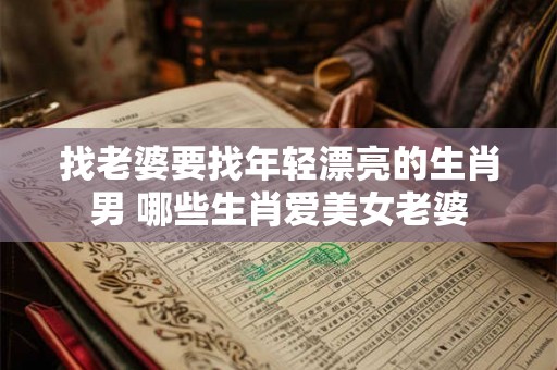 找老婆要找年轻漂亮的生肖男 哪些生肖爱美女老婆
