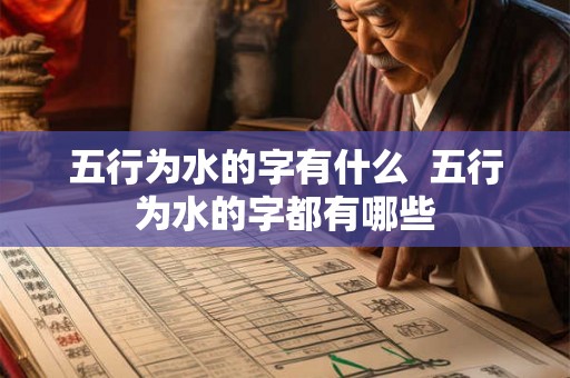 五行为水的字有什么  五行为水的字都有哪些