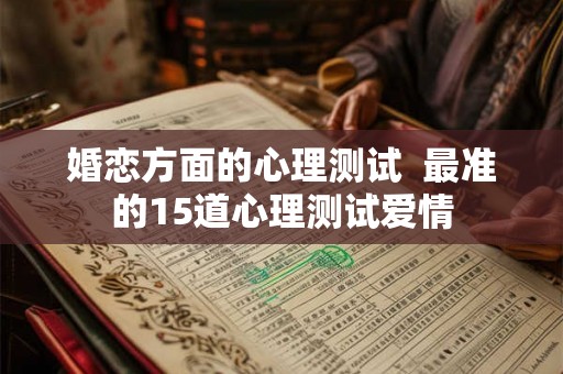 婚恋方面的心理测试  最准的15道心理测试爱情