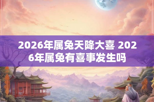 2026年属兔天降大喜 2026年属兔有喜事发生吗 2026年属兔天降大喜 2026年属兔有喜事发生吗