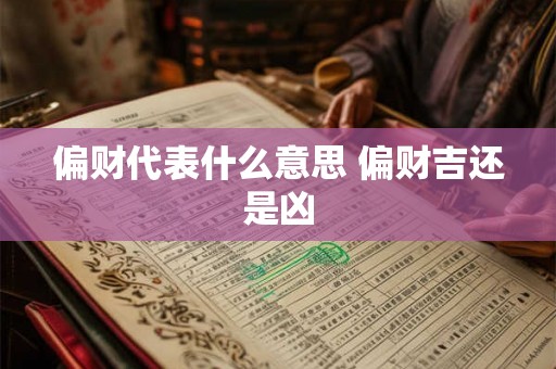 偏财代表什么意思 偏财吉还是凶