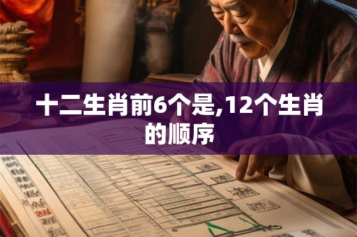 十二生肖前6个是,12个生肖的顺序