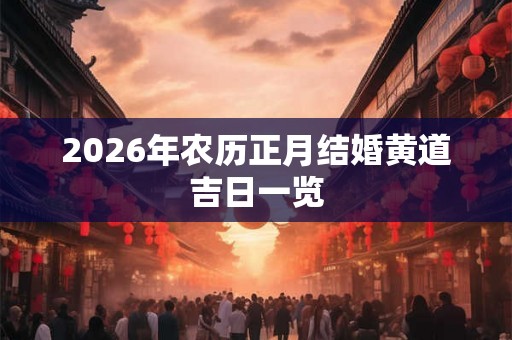 2026年农历正月结婚黄道吉日一览