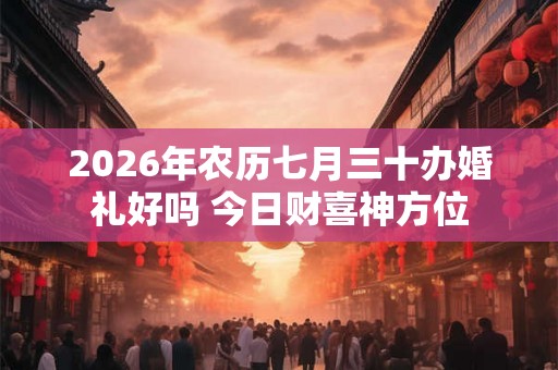 2026年农历七月三十办婚礼好吗 今日财喜神方位